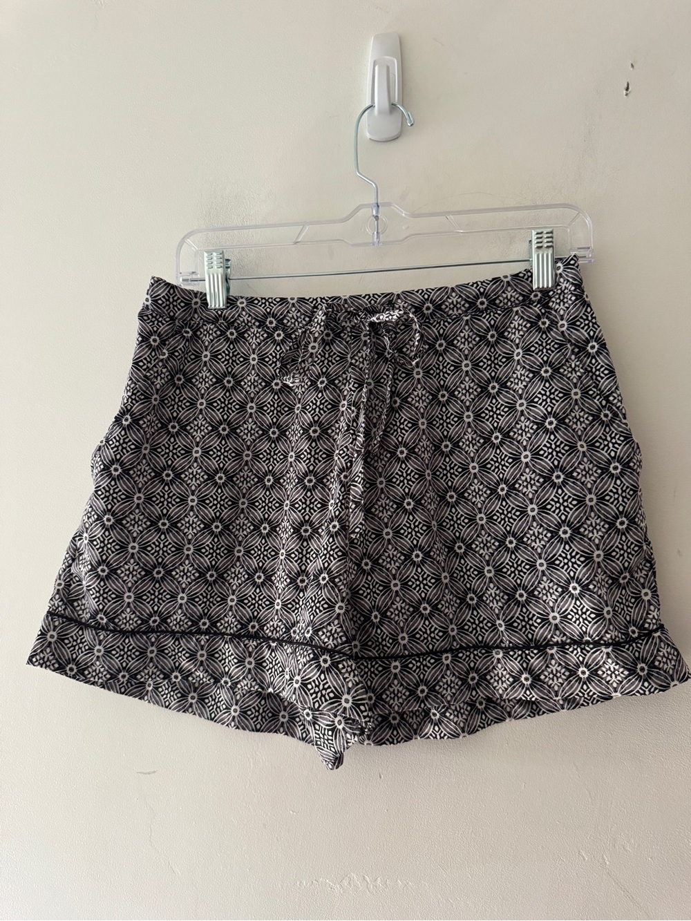 Haute Hippie Black and White Boho Elastic Waist Shorts